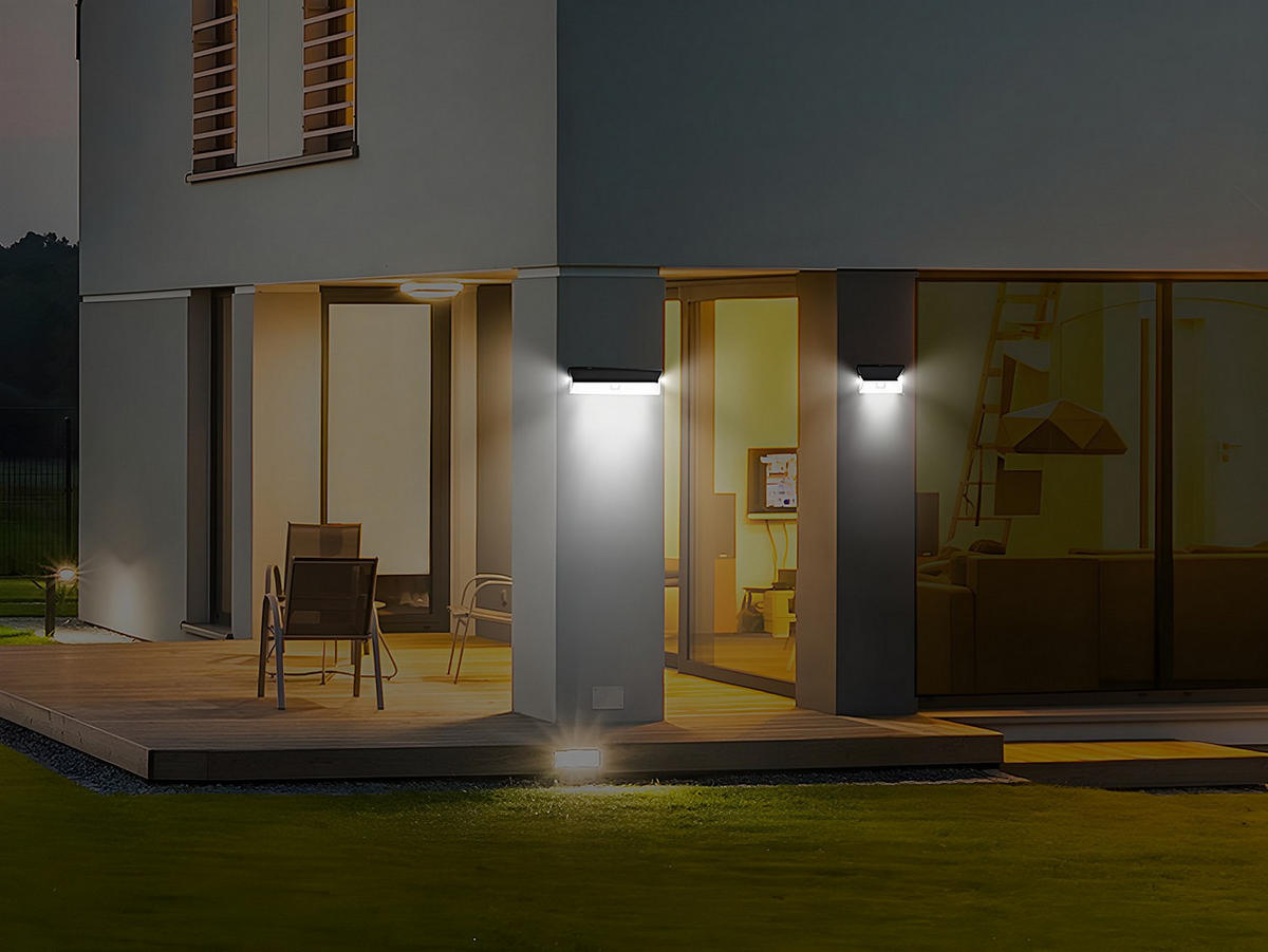 SCHEINWERFER Outdoor - 30 cmcm x 4.8 cmcm - Plastik - Schwarz - DORIA - Schwarz, Kunststoff (4.8/30/10.5cm) - Vente-Unique