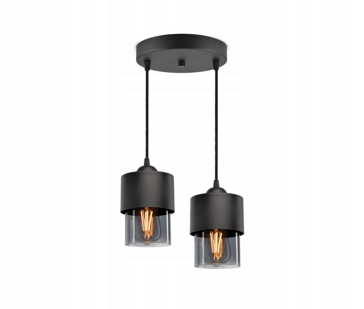 PENDELLEUCHTE Hege - Transparent/Anthrazit, Glas/Metall (25/25/70cm) - kiki design