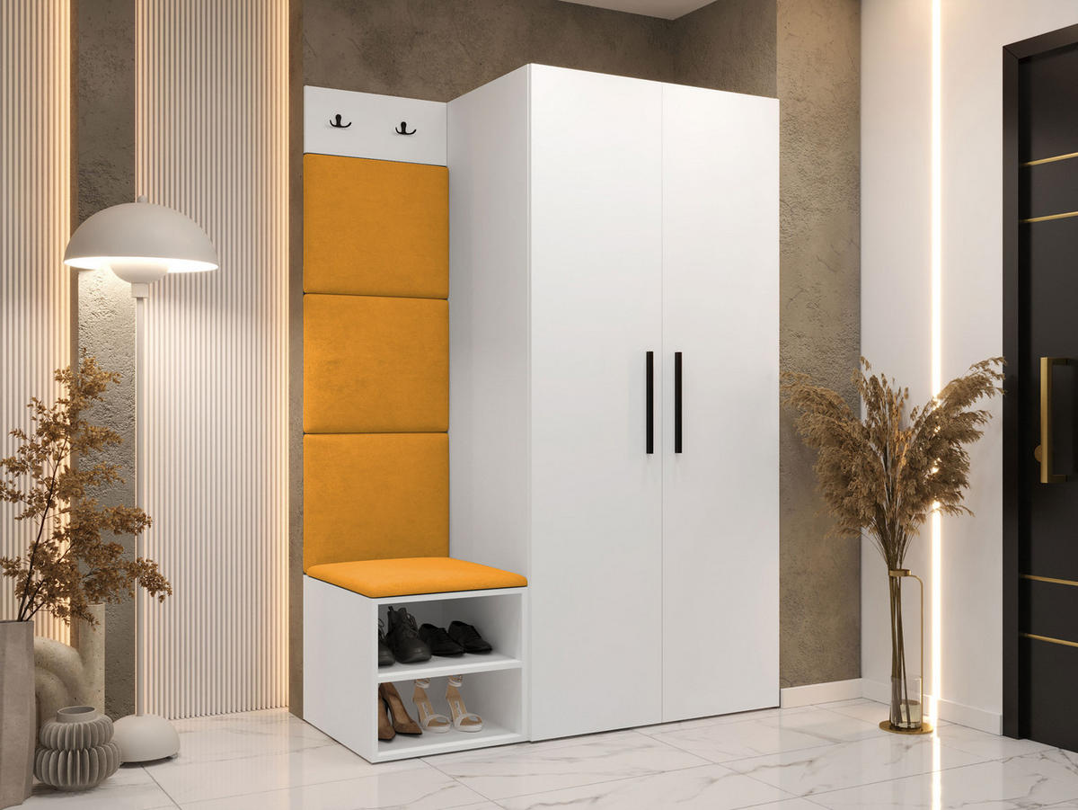 GARDEROBEN-SET Medi IV - Schwarz/Orange, Holzwerkstoff/Kunststoff (80/191/50cm) - MIRJAN24