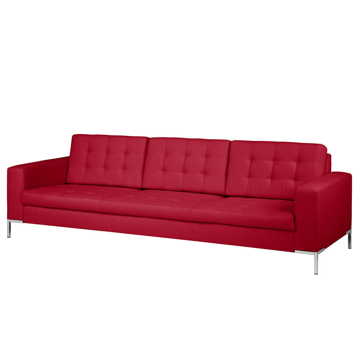 3-SITZER SOFA - Stoff, Rot - Rot, Textil (248/80/87cm) - home24