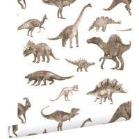TAPETE Dinosaurier 50 x 900 cm - Beige, Papier (50/0.1cm) - ESTAhome