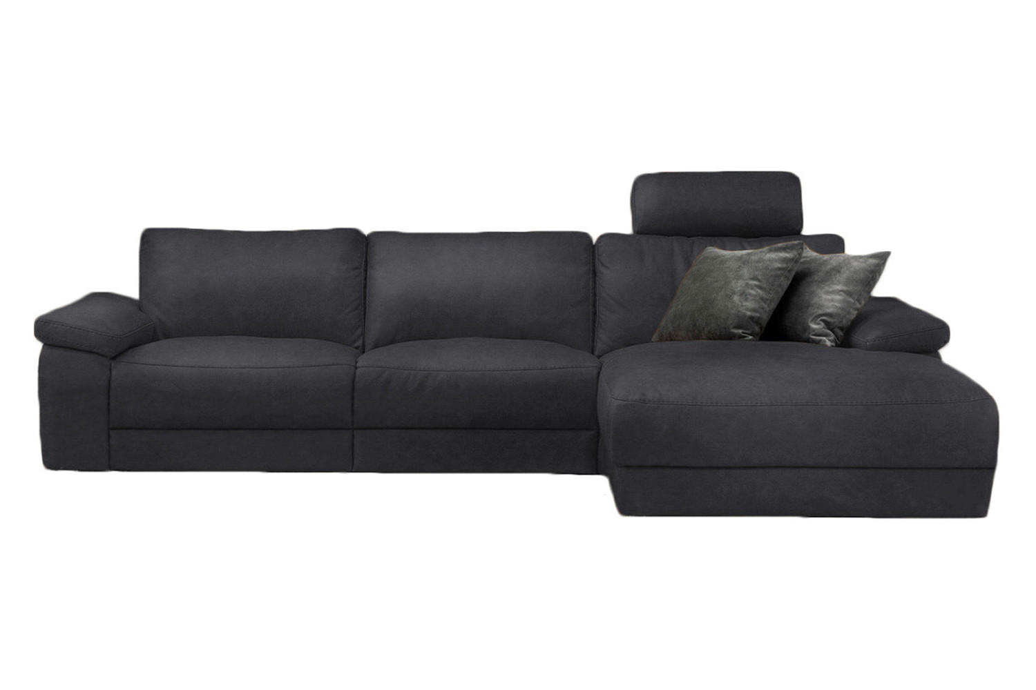 ECKSOFA XL MOTOR. RELAXFUNKTION LOLA Schwarz Webstoff - Schwarz, Textil (304/178cm) - KAWOLA