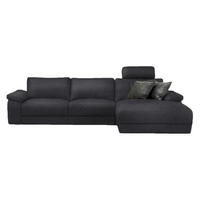 ECKSOFA XL MOTOR. RELAXFUNKTION LOLA Schwarz Webstoff - Schwarz, Textil (304/178cm) - KAWOLA