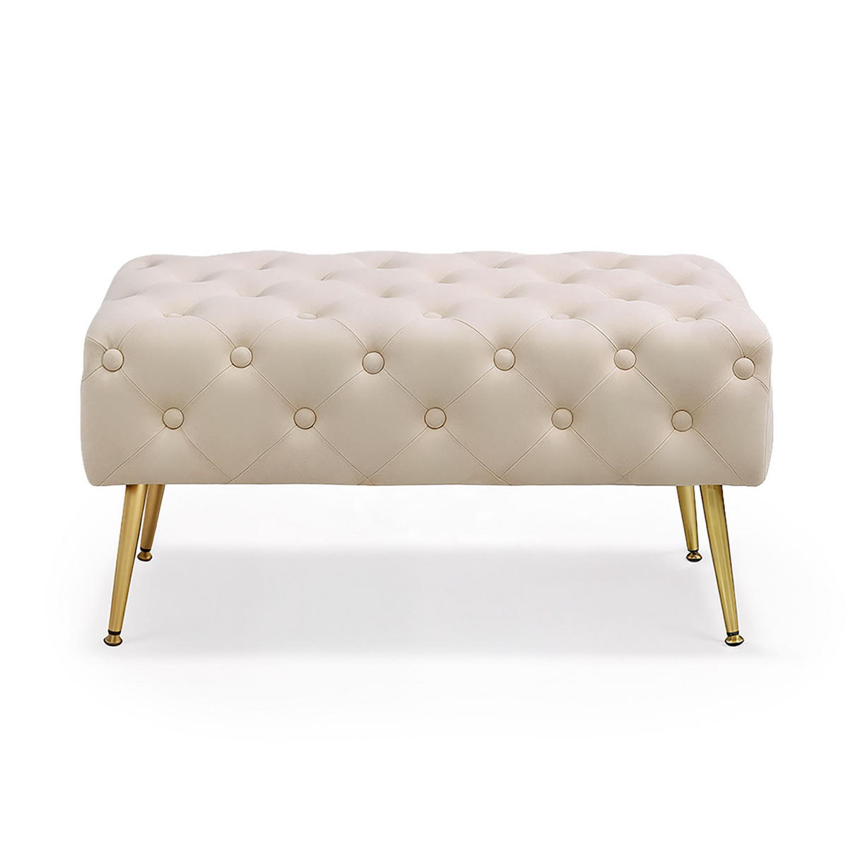 SITZHOCKER MADRID, Beige, T80xB37xH42 - Beige, Holz (37/42/80cm) - Milordbikes