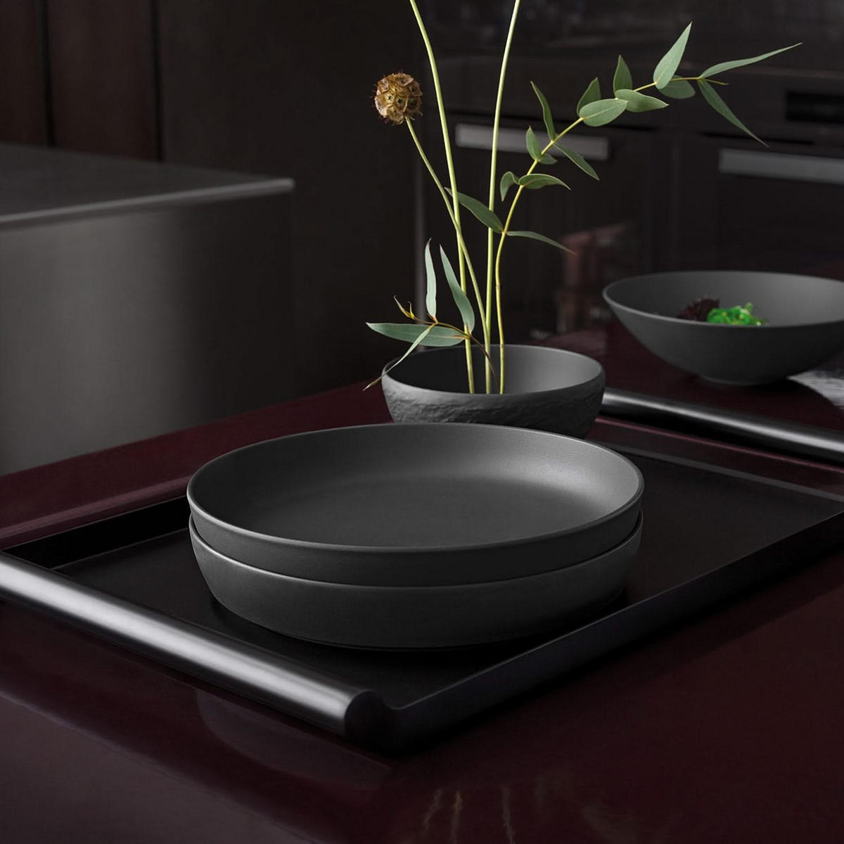 GESCHIRRSET La Boule - Schwarz - 7-teilig - Schwarz, Keramik (2/24/24cm) - Villeroy & Boch
