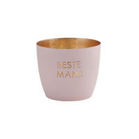 TEELICHTHALTER Madras Beste Mami M, Eisen, Pastellrosa, Gold, 8.5 cm - Rosa, Metall (9cm) - Gift Company