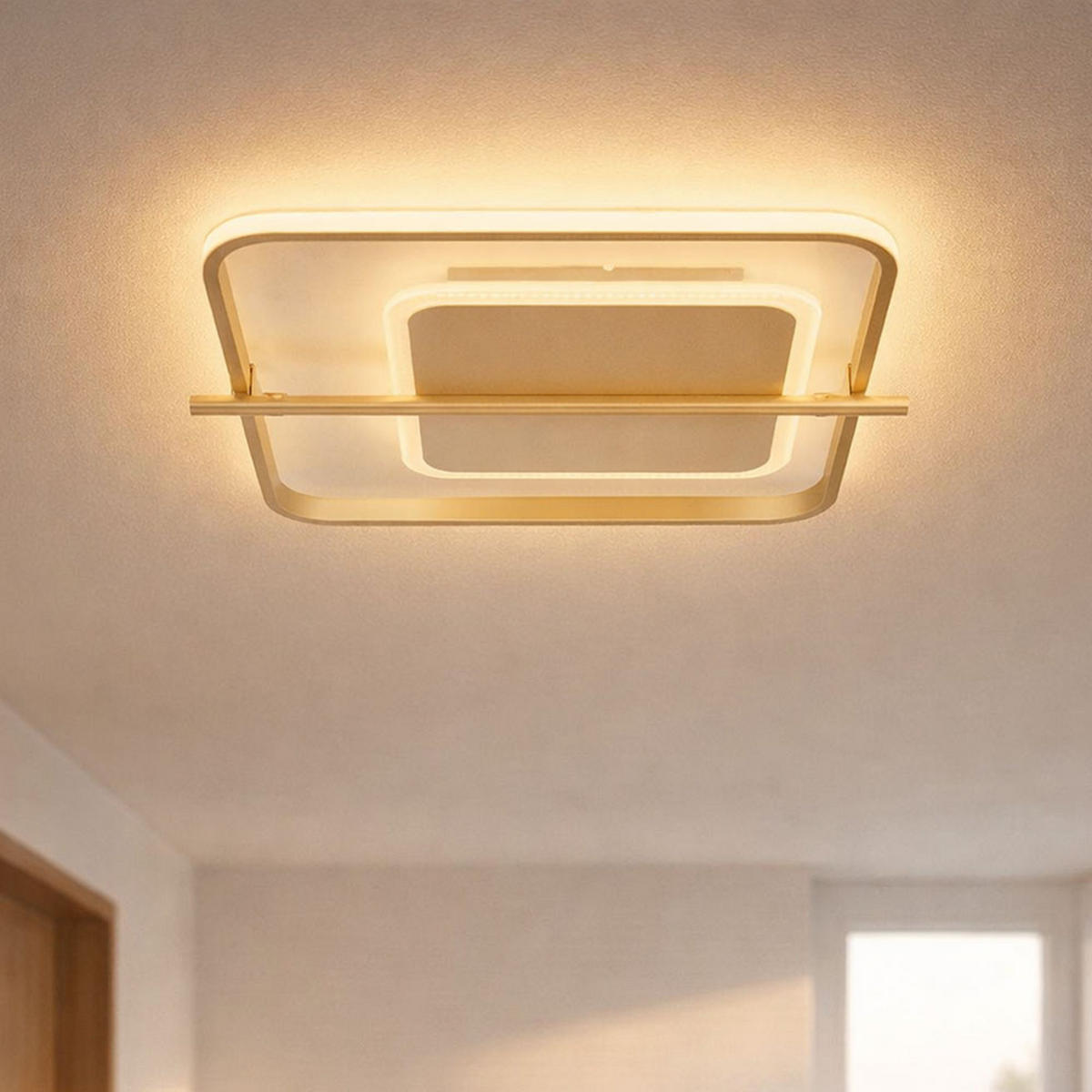 LED DECKENLEUCHTE Metall Goldfarben - Goldfarben, Metall (40/36/5cm) - Globo Lighting