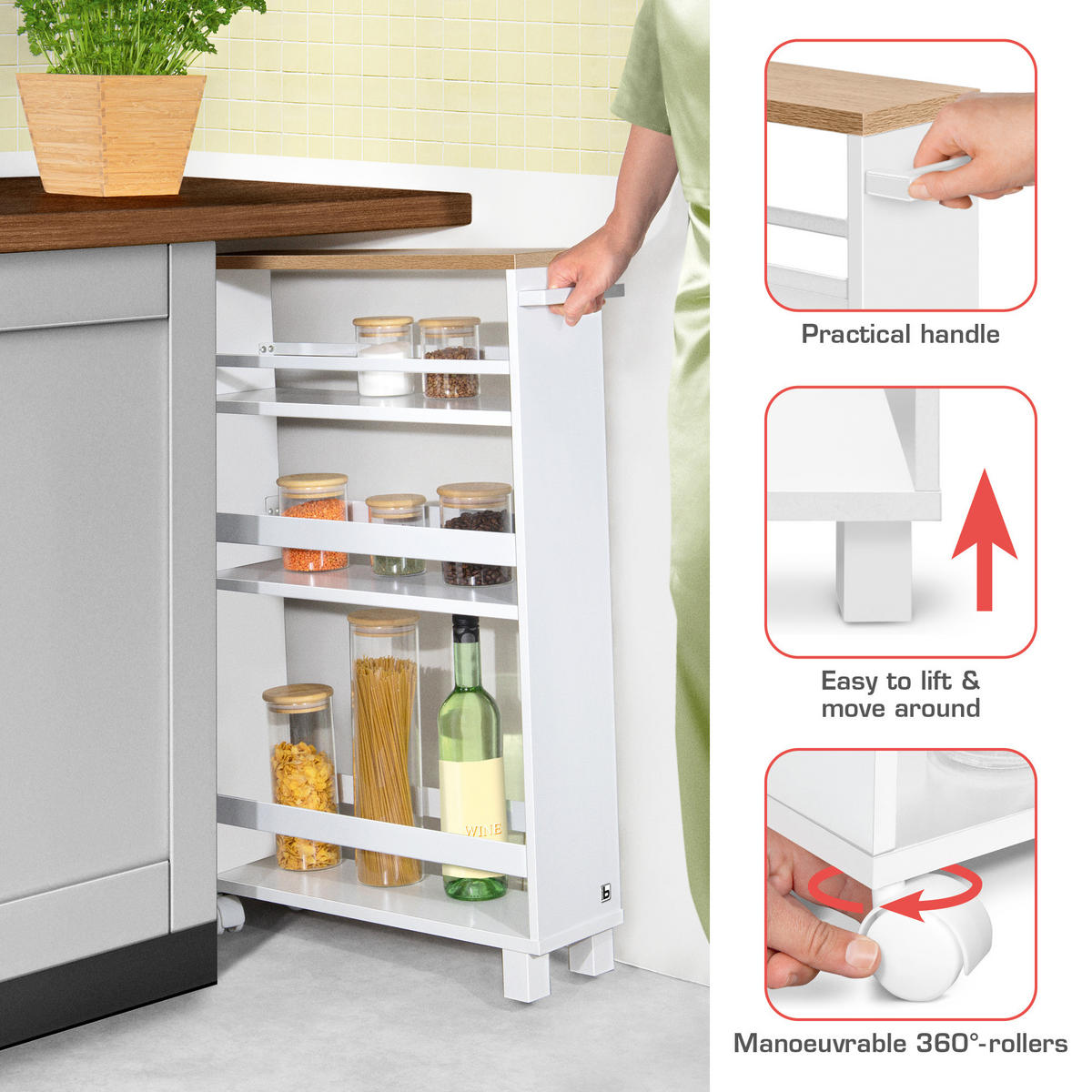 NISCHENWAGEN Hylla 50/79 cm Eiche - Eichefarben, Metall (15/79/50cm) - BoMoe