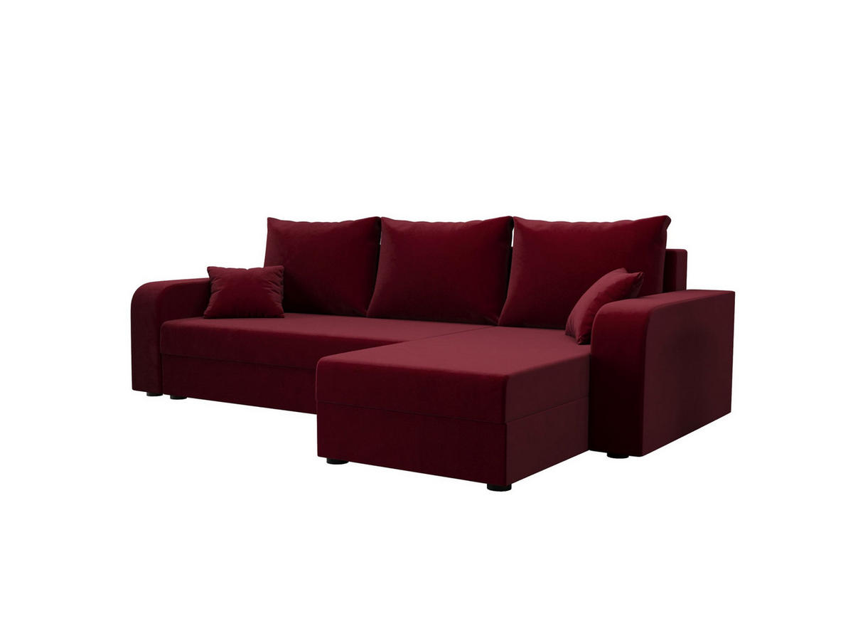 ECKSOFA HEWLET L BIS Itaka 34 Rechts mit Schlaffunktion - Bordeaux, Textil (240/140cm) - Bedante