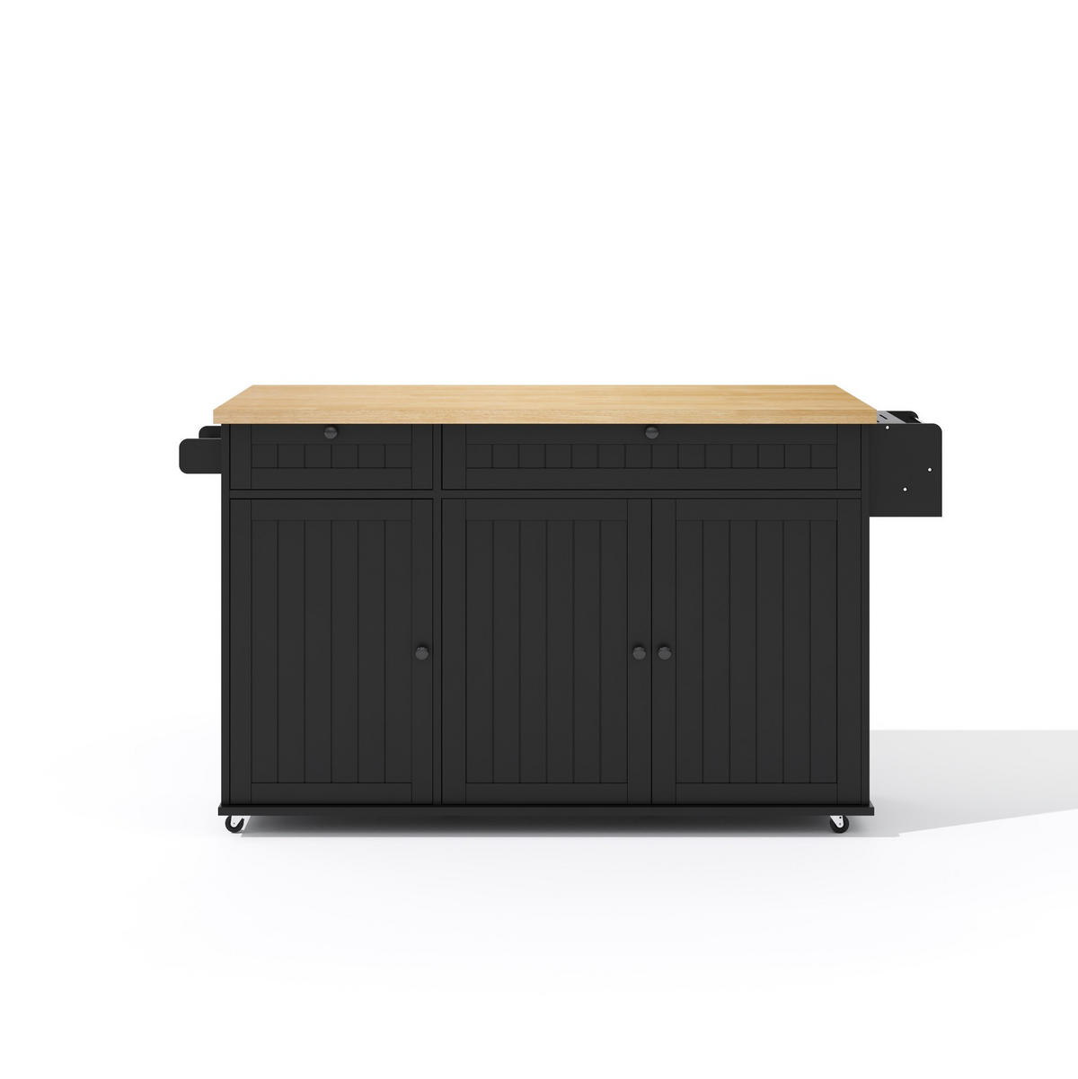 KÜCHENINSEL 137/45/89,5 cm Natur/Schwarz aus MDF mit klappbarer Arbeitsplatte - Naturfarben, Holzwerkstoff (137/89.5/70cm) - OKWISH