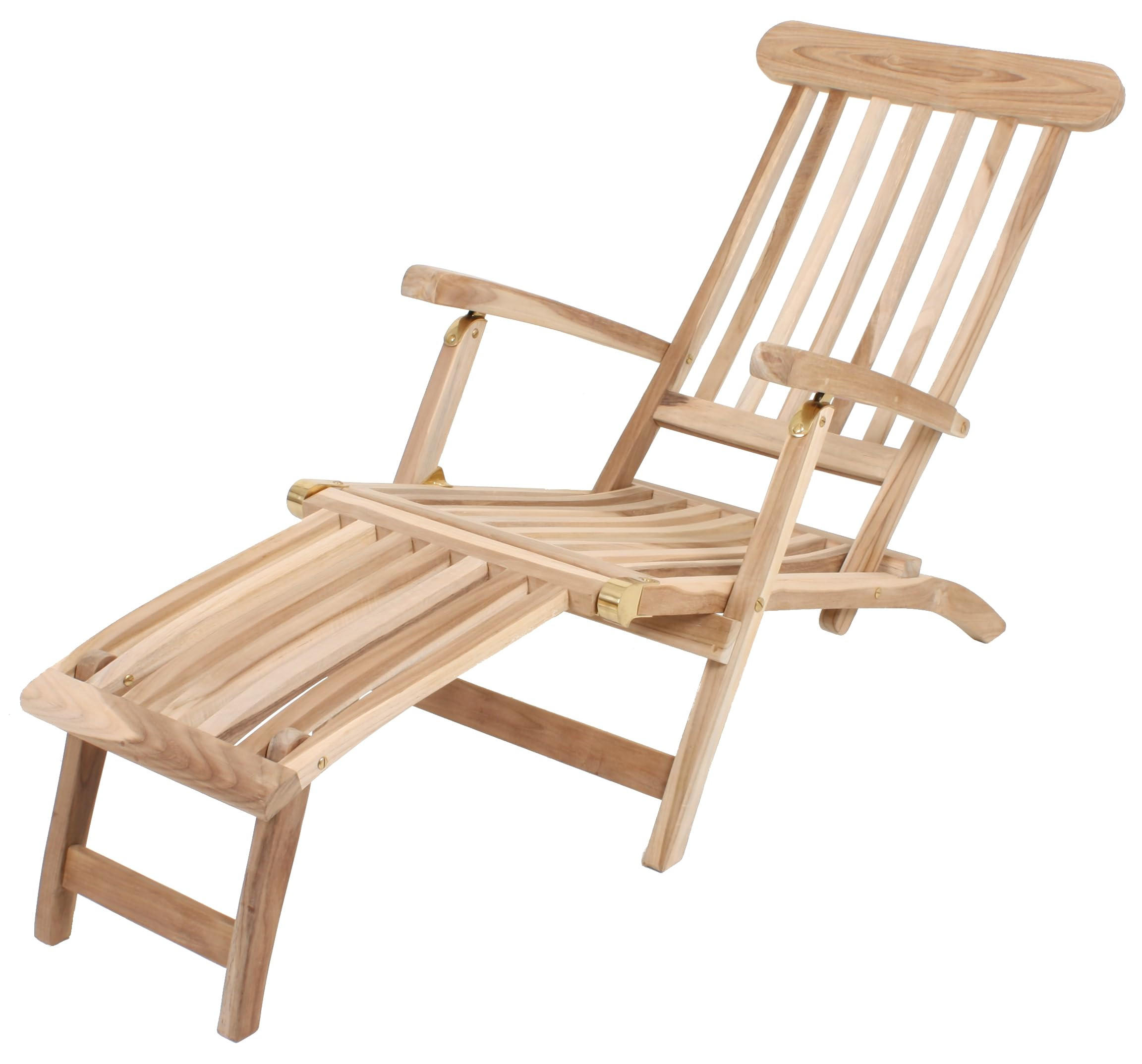 DECKCHAIR Leon 3-fach verstellbar Natur Teak Liegestuhl Gartenstuhl Sonnenliege - Naturfarben, Holz (60/96/150cm) - DELUKE