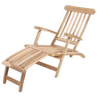 DECKCHAIR Leon 3-fach verstellbar Natur Teak Liegestuhl Gartenstuhl Sonnenliege - Naturfarben, Holz (60/96/150cm) - DELUKE