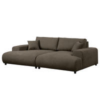 BIGSOFA - Schwarz/Grau, Kunststoff/Textil (237/79/144cm) - home24