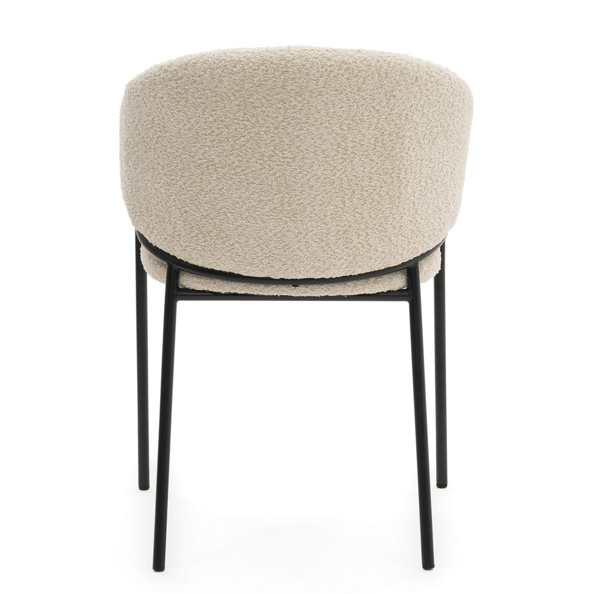 STUHL BUENO gespolsterter - creme - Glamour Boucle Chenille - Creme/Schwarz, Textil/Metall (55/83/56cm) - NEW HOME