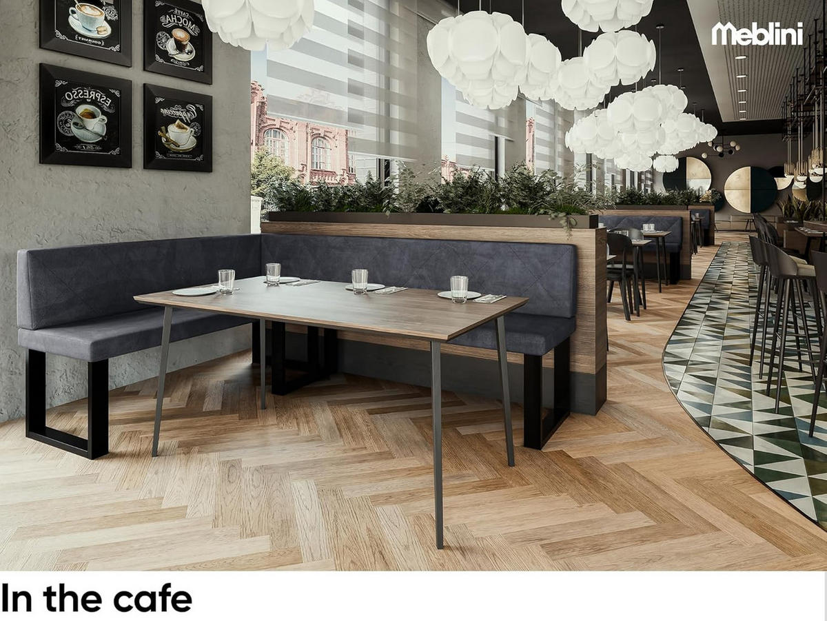 ECKBANK ERIC_U - Dunkelgrau, Textil (142/196cm) - Meblini