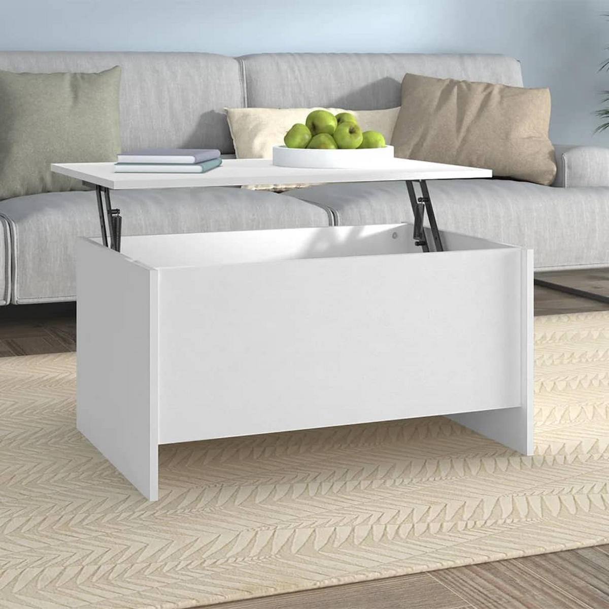 COUCHTISCH Weiß 80x55,5x41,5 cm Holzwerkstoff - Weiß, Holzwerkstoff (80/55.5/41.5cm) - furnicato