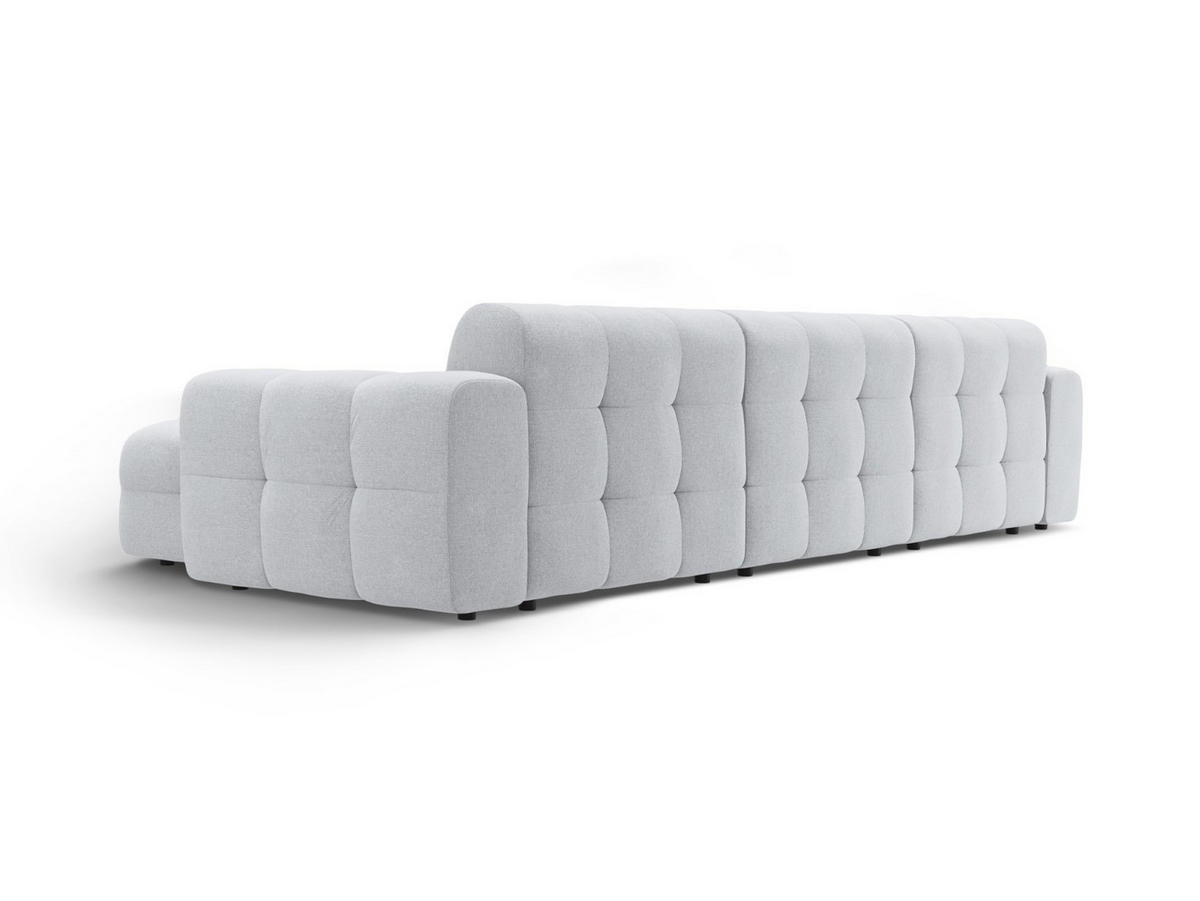 ECKSOFA rechts Kendal aus strukturiertem Stoff hellgrau 5 Sitzplätze - Hellgrau, Textil (173/357cm) - Micadoni