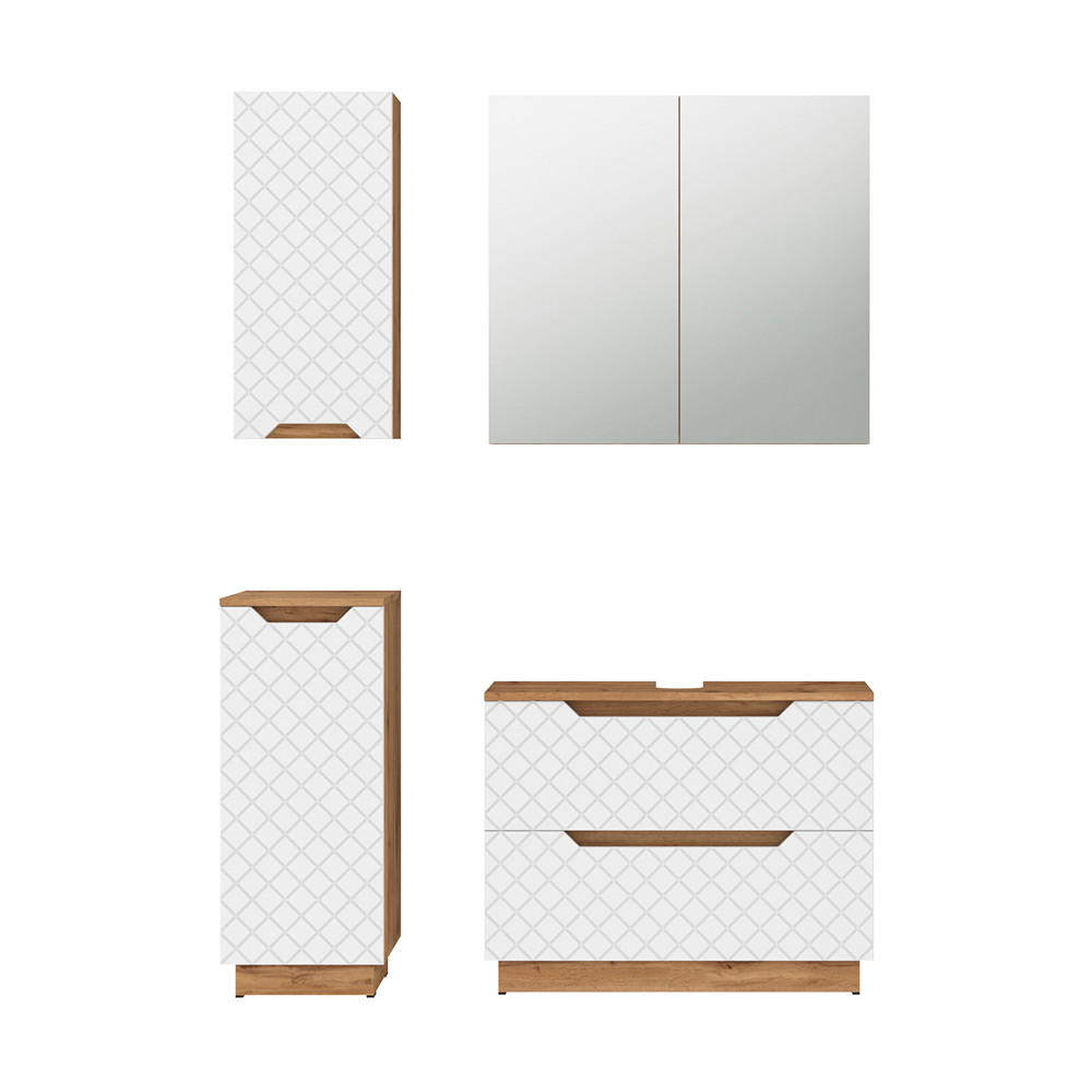 BADMÖBEL-SET Lotta Vit 4 delar 62.5/79.6/32 cm
