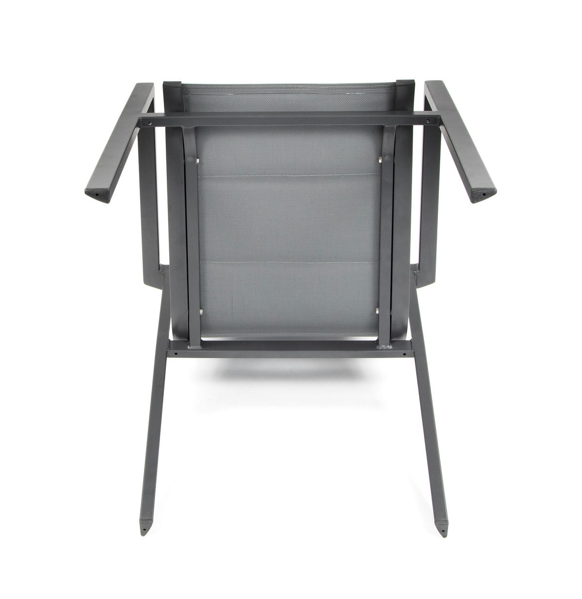 GARTENSTUHL Melbourne 2er-Set Anthrazit Aluminium stapelbar feste Rückenlehne - Grau, Kunststoff (80/175/120cm) - Green Spirit