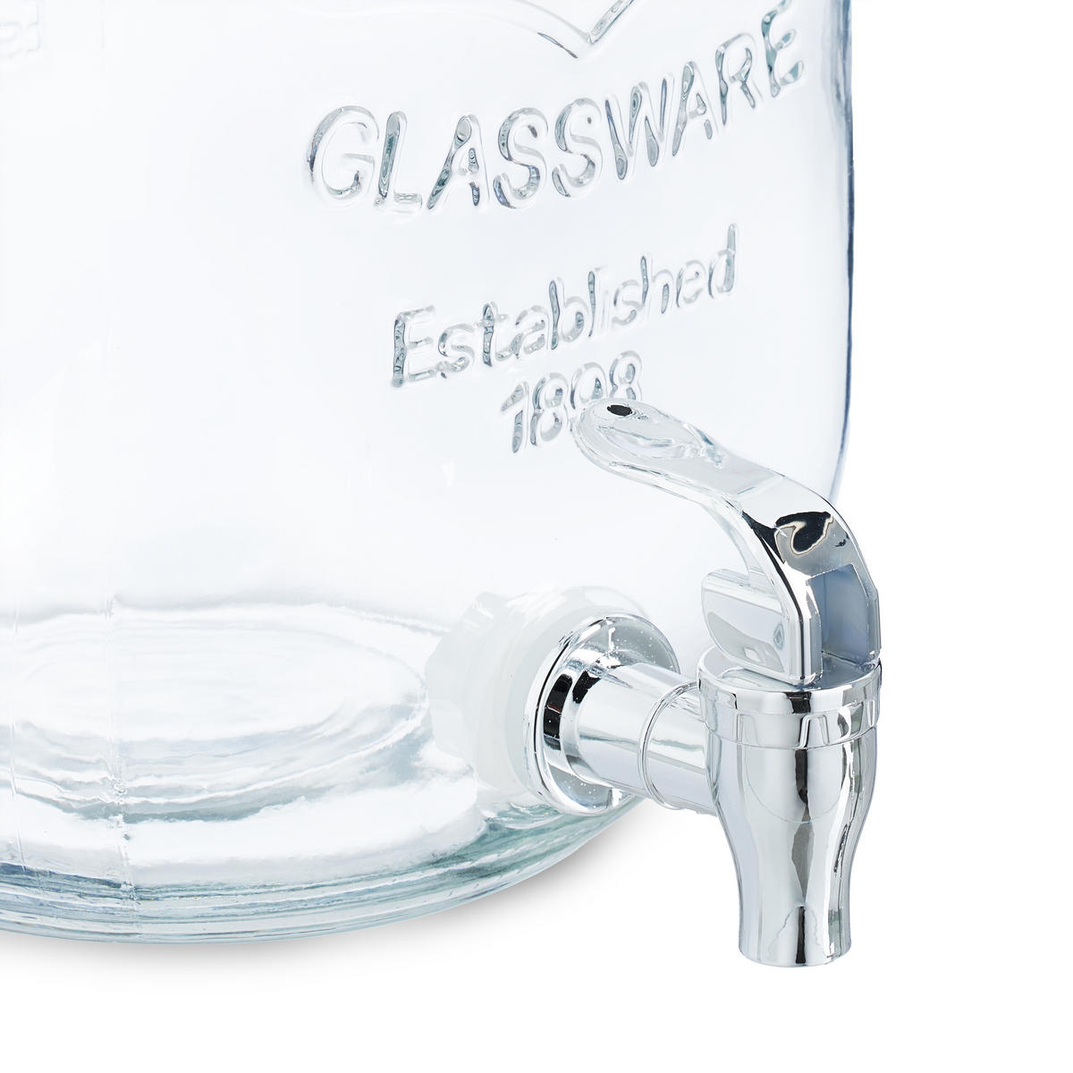 2xGETRÄNKESPENDER - Transparent, Glas/Kunststoff (3.5L) - Relaxdays