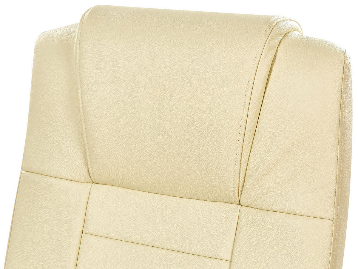 BÜROSTUHL Leder Beige Diamond - Beige, Holz/Fell (67/114/67cm) - Beliani