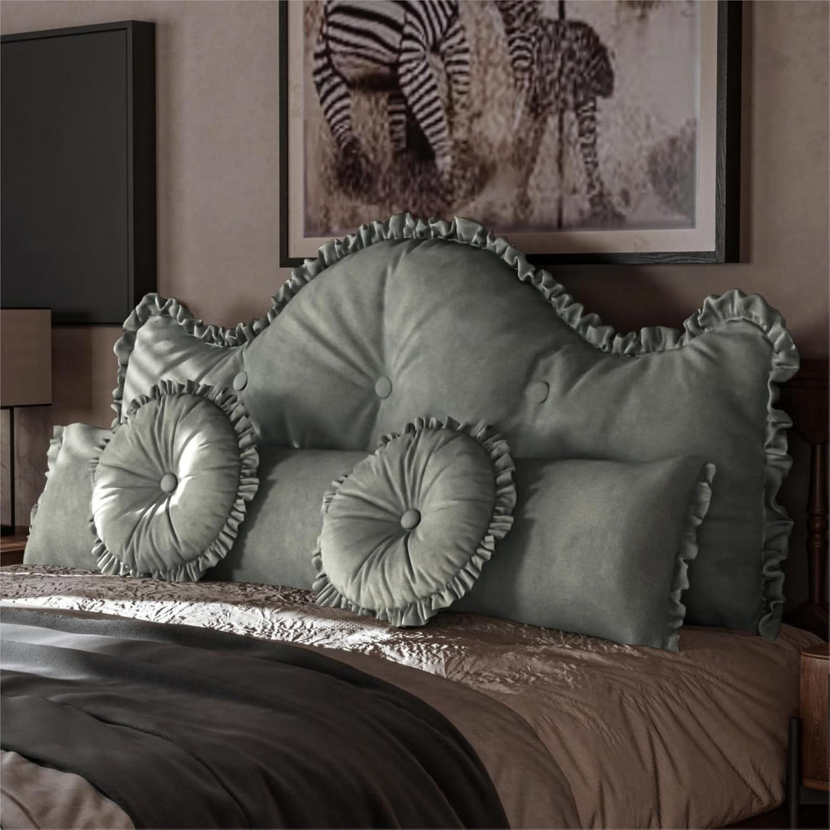 RÜCKENKISSEN Dekokissen 4er-Set 200cm - Grau, Textil (86/200cm) - Vercart