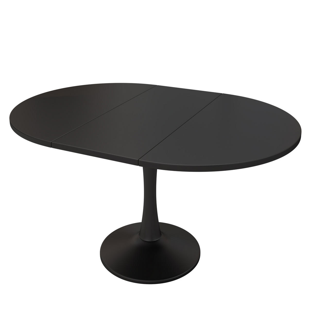JEDILNA miza 100/140/100/75 cm raztegljiva ovalna, prostorsko varčna in moderna, MDF, Črna - črna, leseni material (140/100/75cm) - Redom