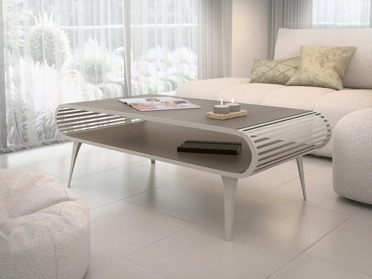 COUCHTISCH Aristo Cashmere - Kaschmir/Eichefarben, Holzwerkstoff/Metall (60/120/44cm) - MIRJAN24