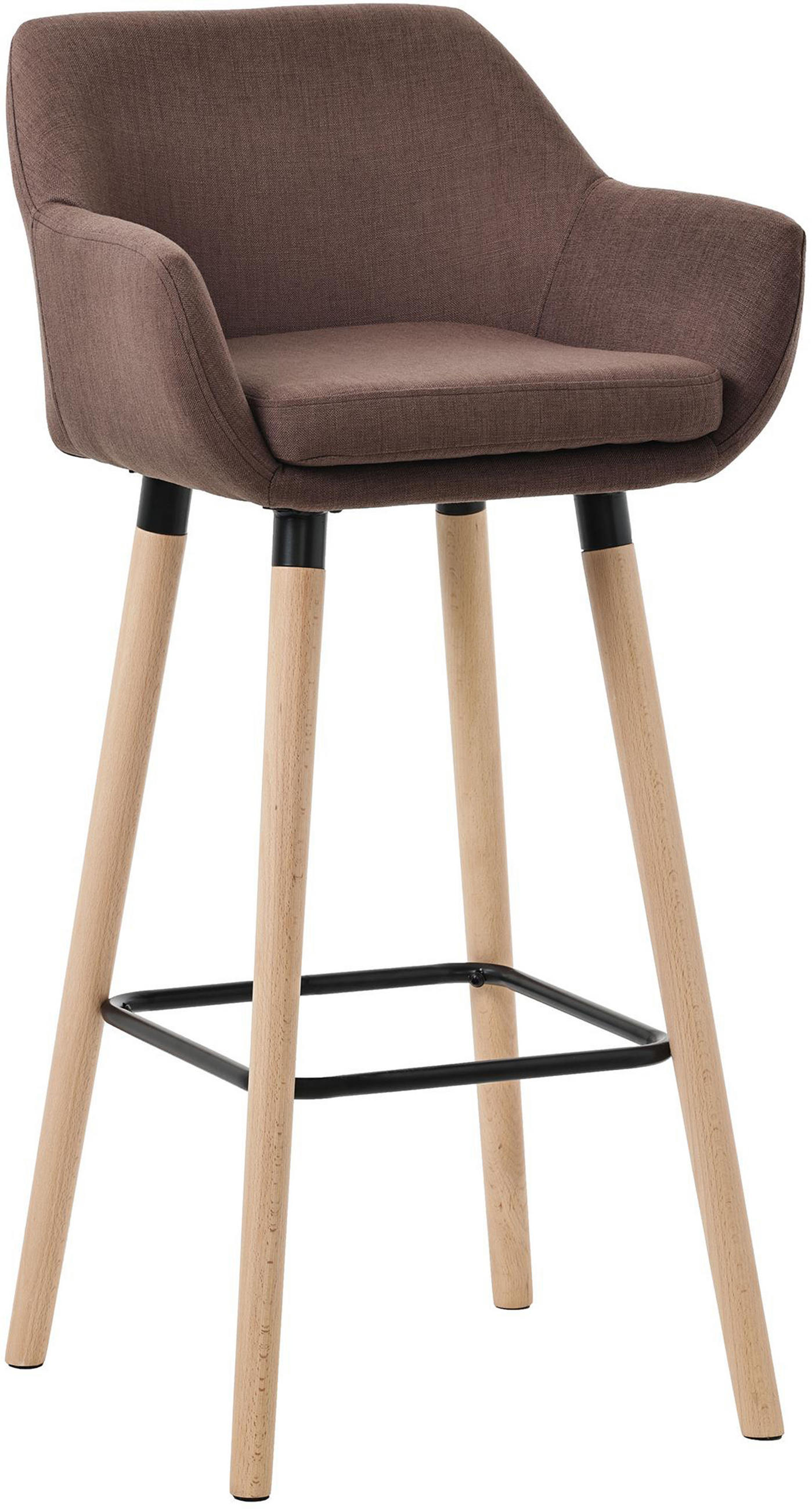 BARHOCKER Grande Stoff coffee - Braun, Holz/Textil (51/101/50cm) - TPFLiving