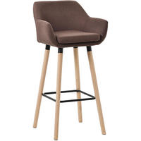 BARHOCKER Grande Stoff coffee - Braun, Holz/Textil (51/101/50cm) - TPFLiving