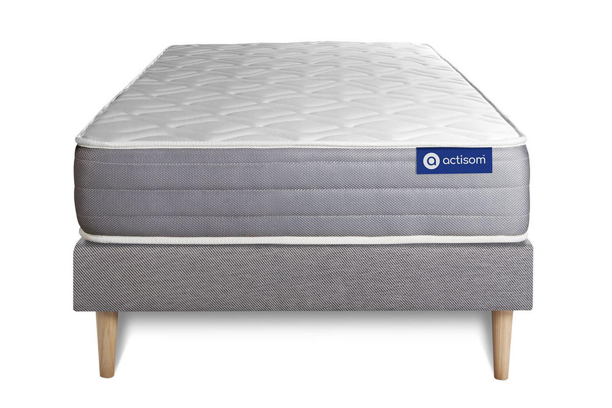 BETT Actimemo dream Memory-Schaum 90 x 200 cm h2 - Kit Bettgestell Grau - Beige/Grau, Holz (90/200cm) - ACTISOM