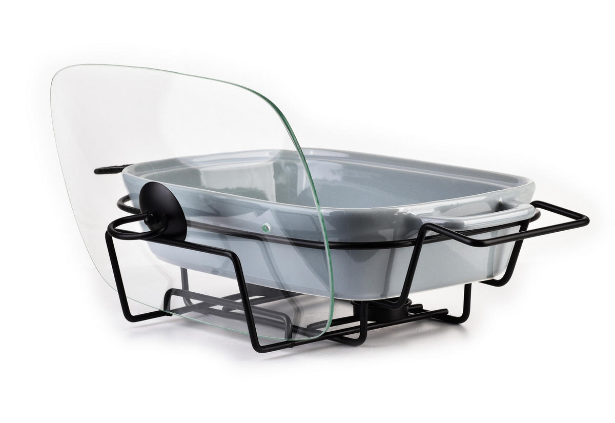 AUFLAUFFORM Modern Kitchen Grau 43/25/12 cm Keramik - Grau, Keramik (25/12/43cm) - Mondex