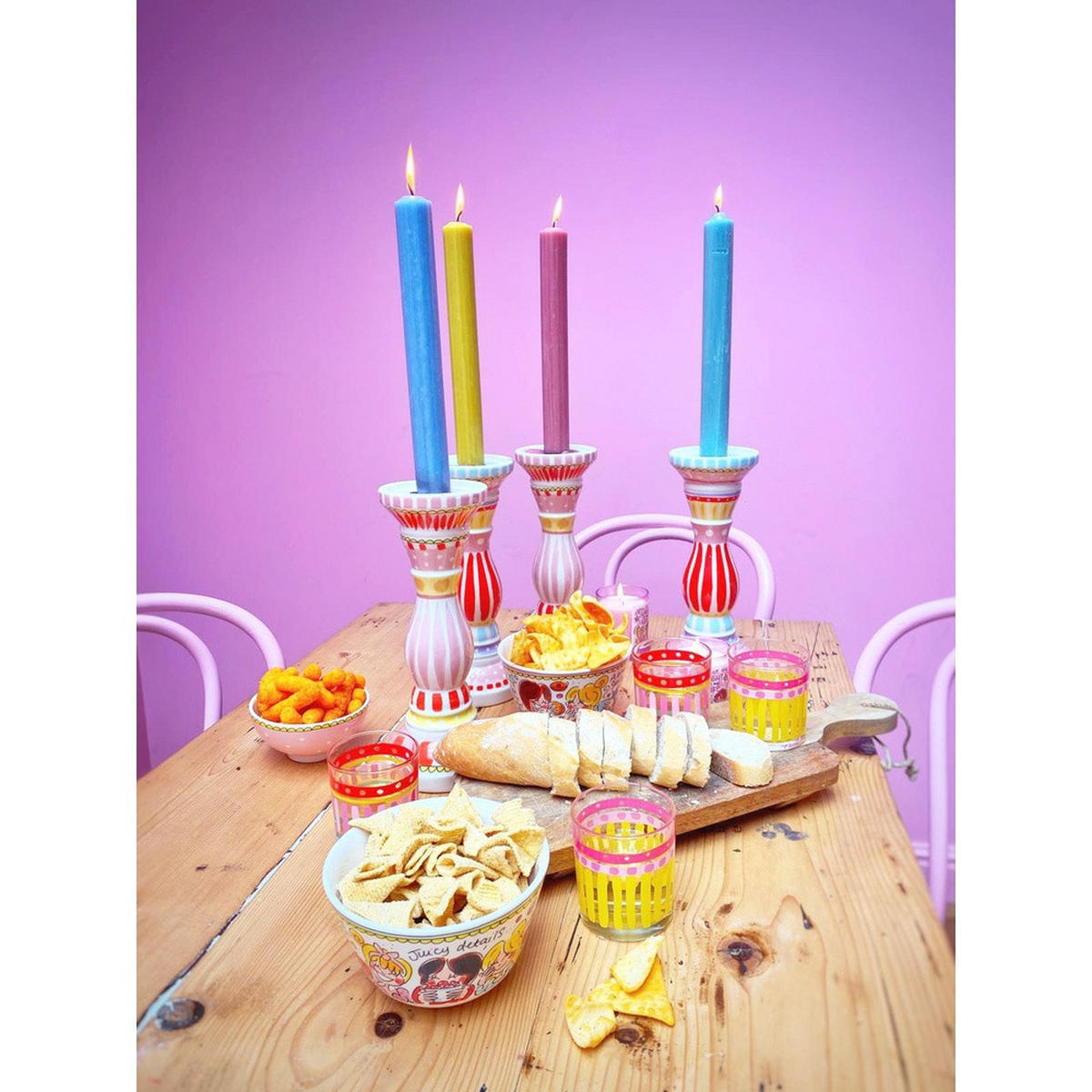SCHALE Mint Rand in Bunt - 14cm - Multicolor, Keramik (14.3/9/14.3cm) - Blond Amsterdam