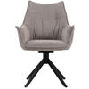 DININGSESSEL Ginosa - drehbar - hellgrau - Hellgrau/Schwarz, Textil/Metall (62/90/66cm) - bene living