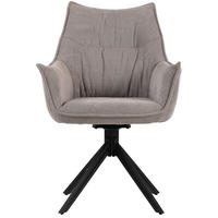 DININGSESSEL Ginosa - drehbar - hellgrau - Hellgrau/Schwarz, Textil/Metall (62/90/66cm) - bene living