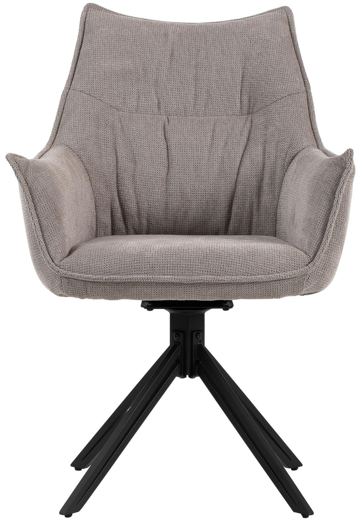 DININGSESSEL Ginosa - drehbar - hellgrau - Hellgrau/Schwarz, Textil/Metall (62/90/66cm) - bene living