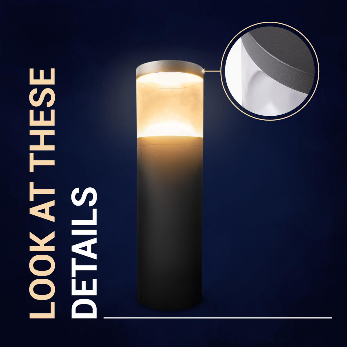 AUSSENLEUCHTE Giulia 50 - Anthrazit, Metall (14.7/14.7/50cm) - Paco Home