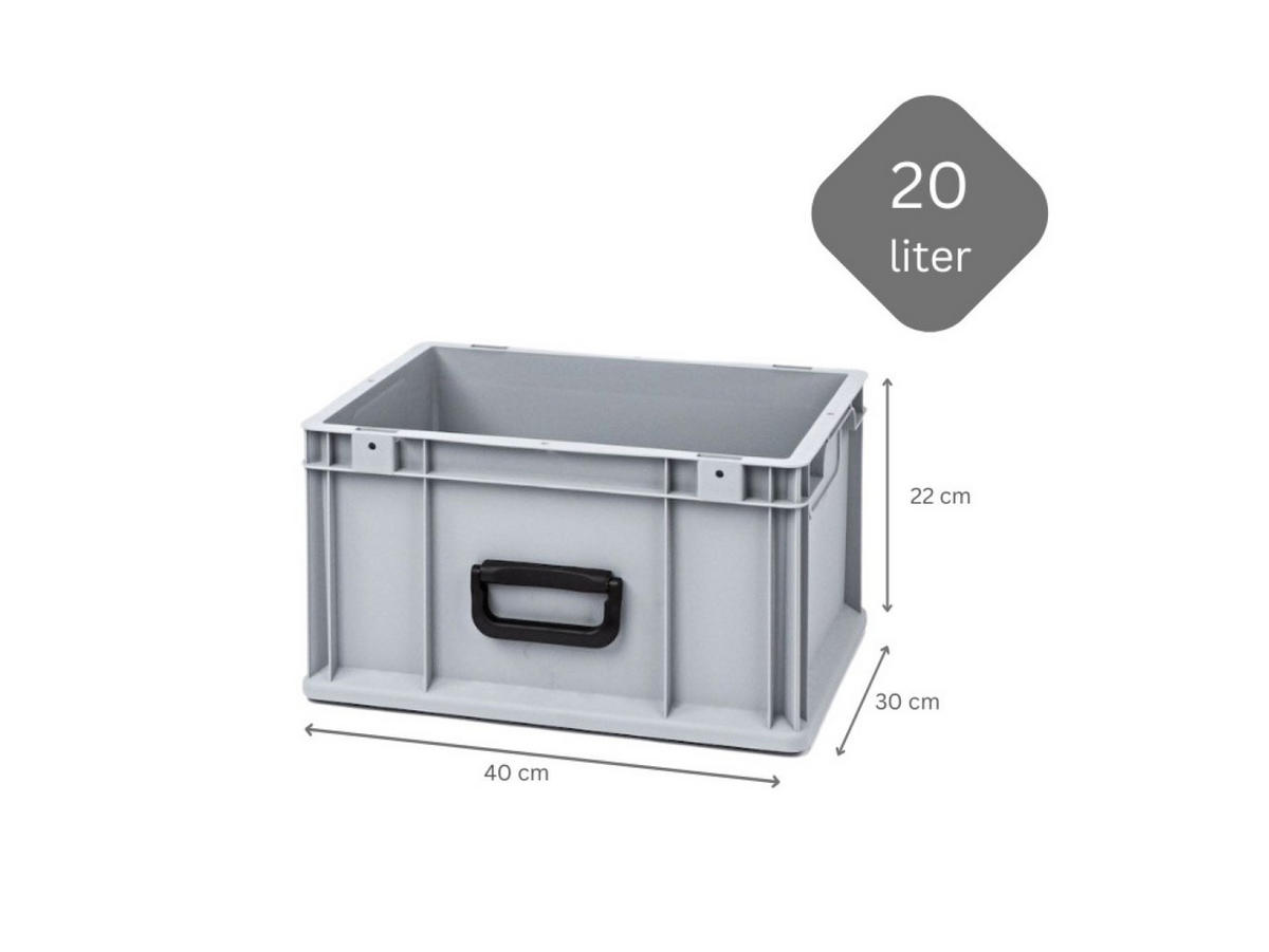 EUROBOX Nextgen Portable Uno 22x30x40cm 20 Liter - Grau, Kunststoff (30/22/40cm) - PROREGAL