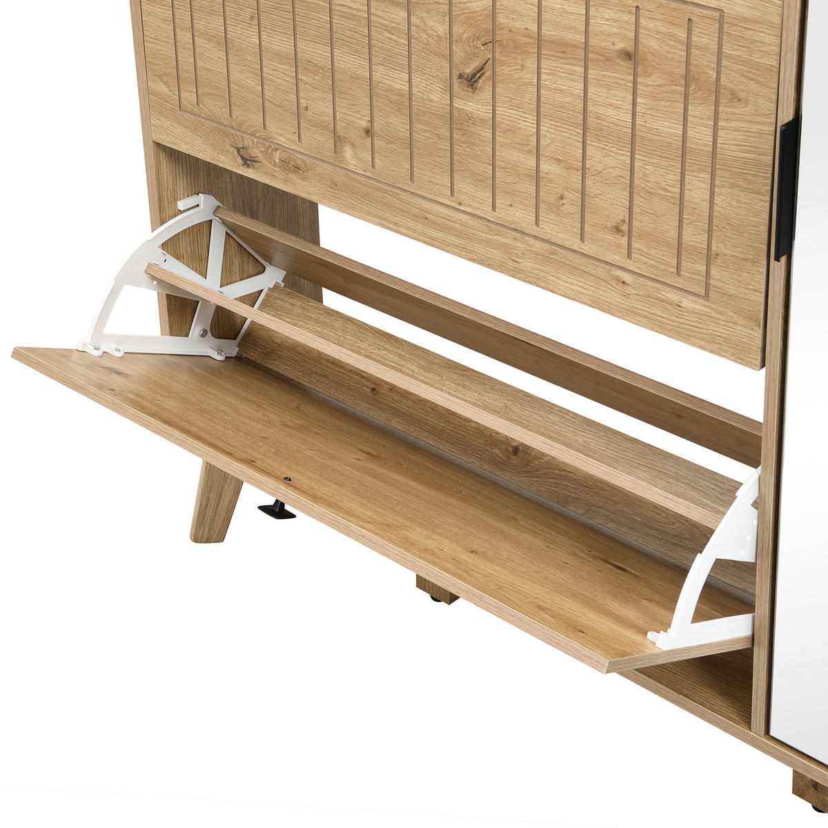 SCHUHKIPPER 110 cm in Holz-Optik - Naturfarben, Holzwerkstoff (110/137.5/24cm) - Urban Meuble