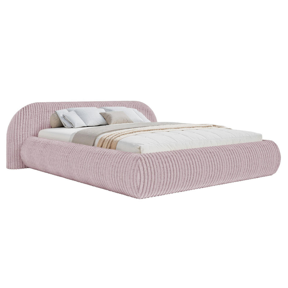 POLSTERBETT Shels Low Rosa 180x200 cm - Pink/Schwarz, Kunststoff/Textil (180/200cm) - Selsey