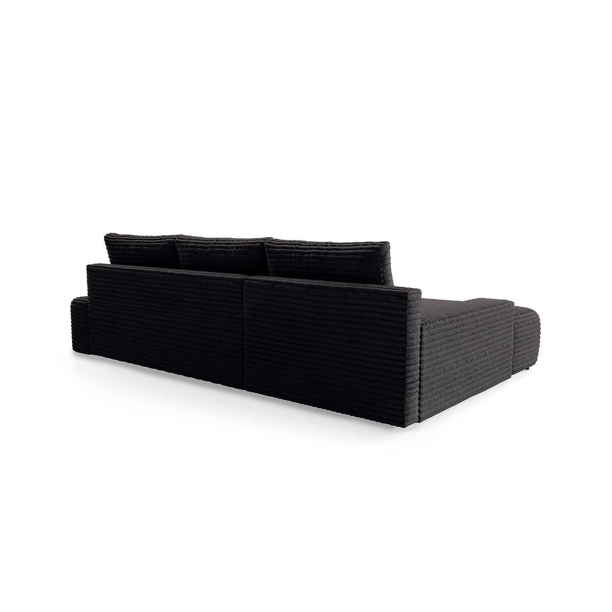 ECKSOFA Ivana 3 Sitzplätze Schwarz - Schwarz, Holz (265/172cm) - Petits-meubles