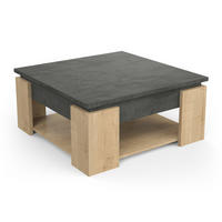 COUCHTISCH - austin 80/80/37,2 cm - Eschefarben, Holzwerkstoff (80/80/37.2cm) - Calicosy