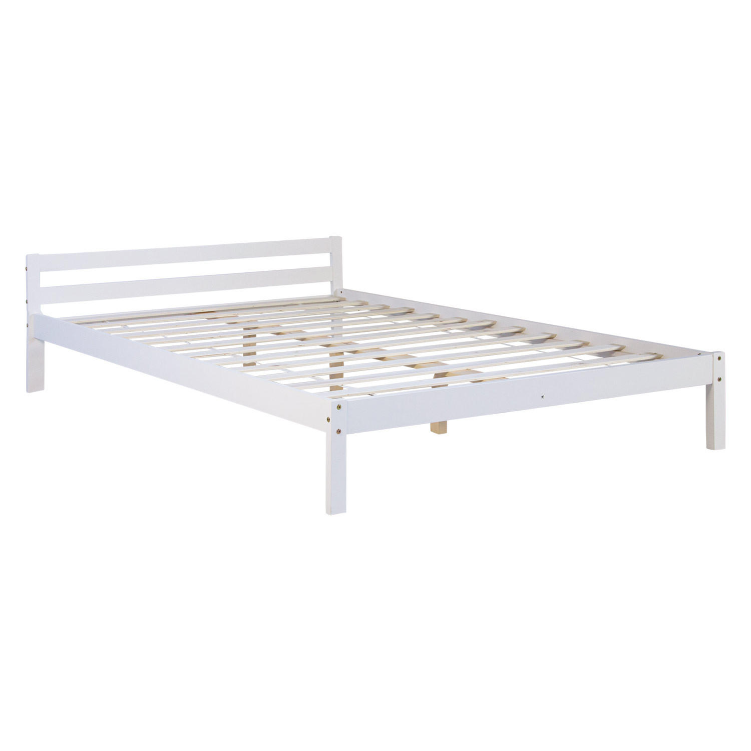 HOLZBETT Weiß 140/200 cm Doppelbett mit Lattenrost - Weiß, Holz (140/200cm) - Homestyle4u