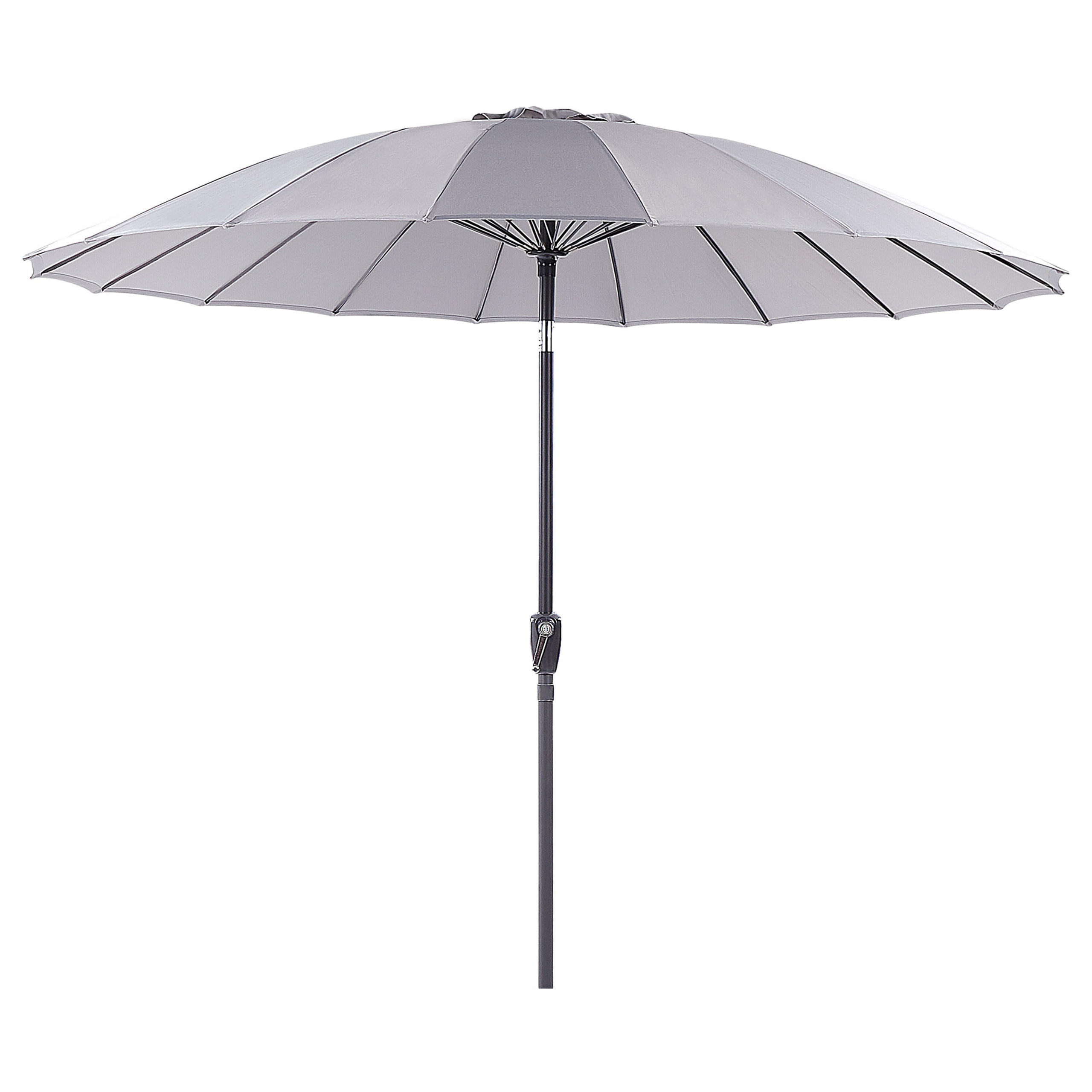 SONNENSCHIRM hellgrau 255 cm Baia - Schwarz/Grau, Textil (255/255cm) - Beliani