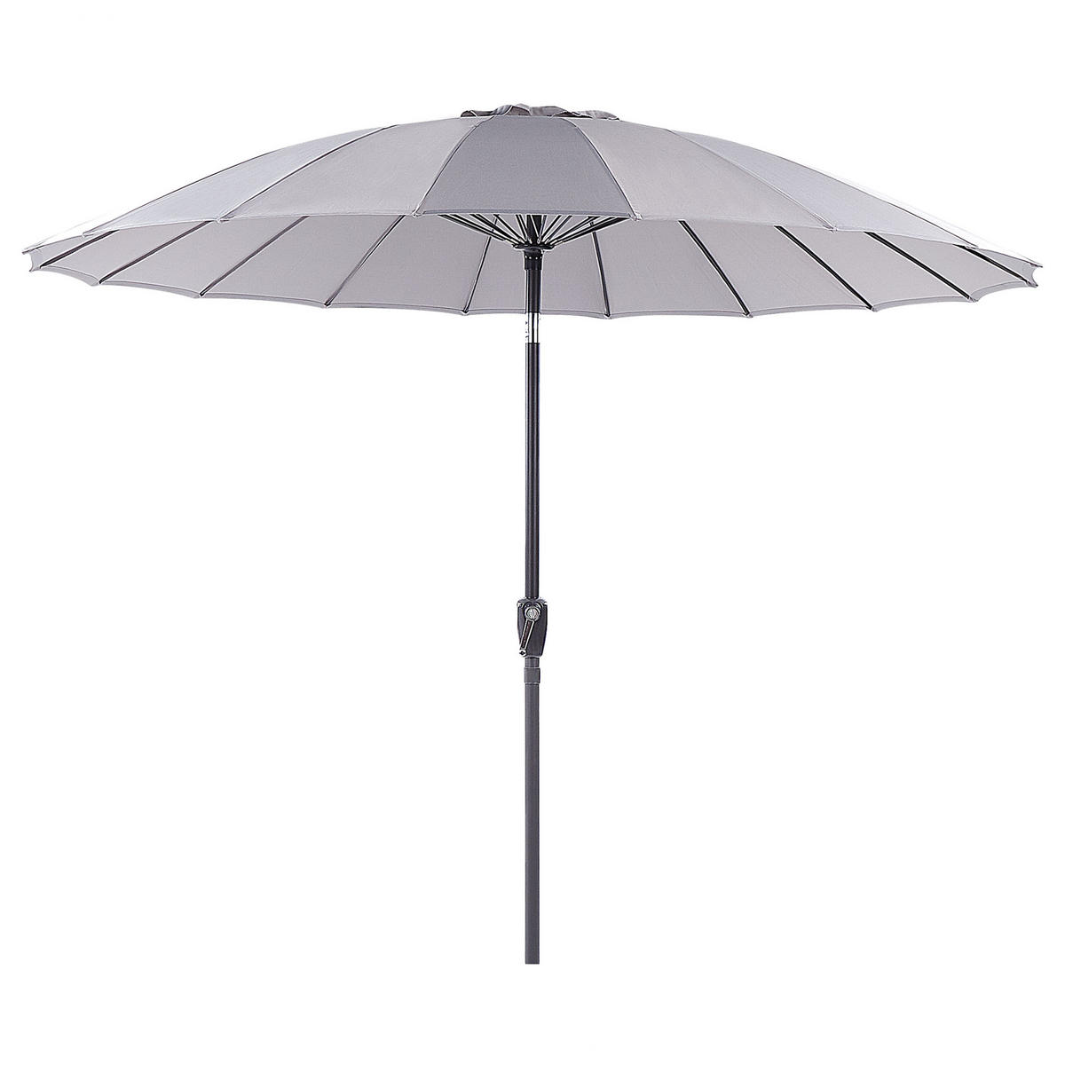 SONNENSCHIRM hellgrau 255 cm Baia - Schwarz/Grau, Textil (255/255cm) - Beliani