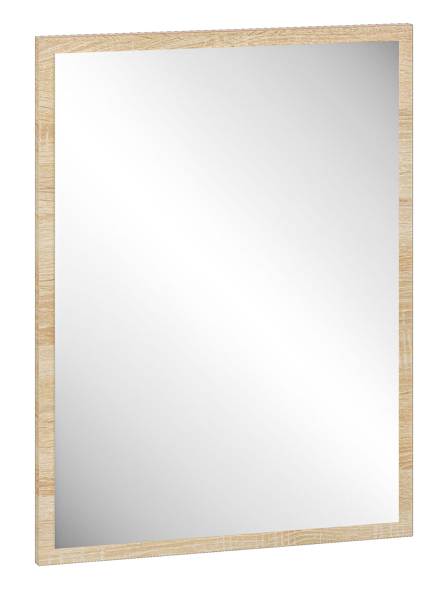 WANDSPIEGEL Caro Sonoma Eiche hell 50 / 2 / 65cm - Braun, Holzwerkstoff (50/82/2cm) - Feldmann-Wohnen