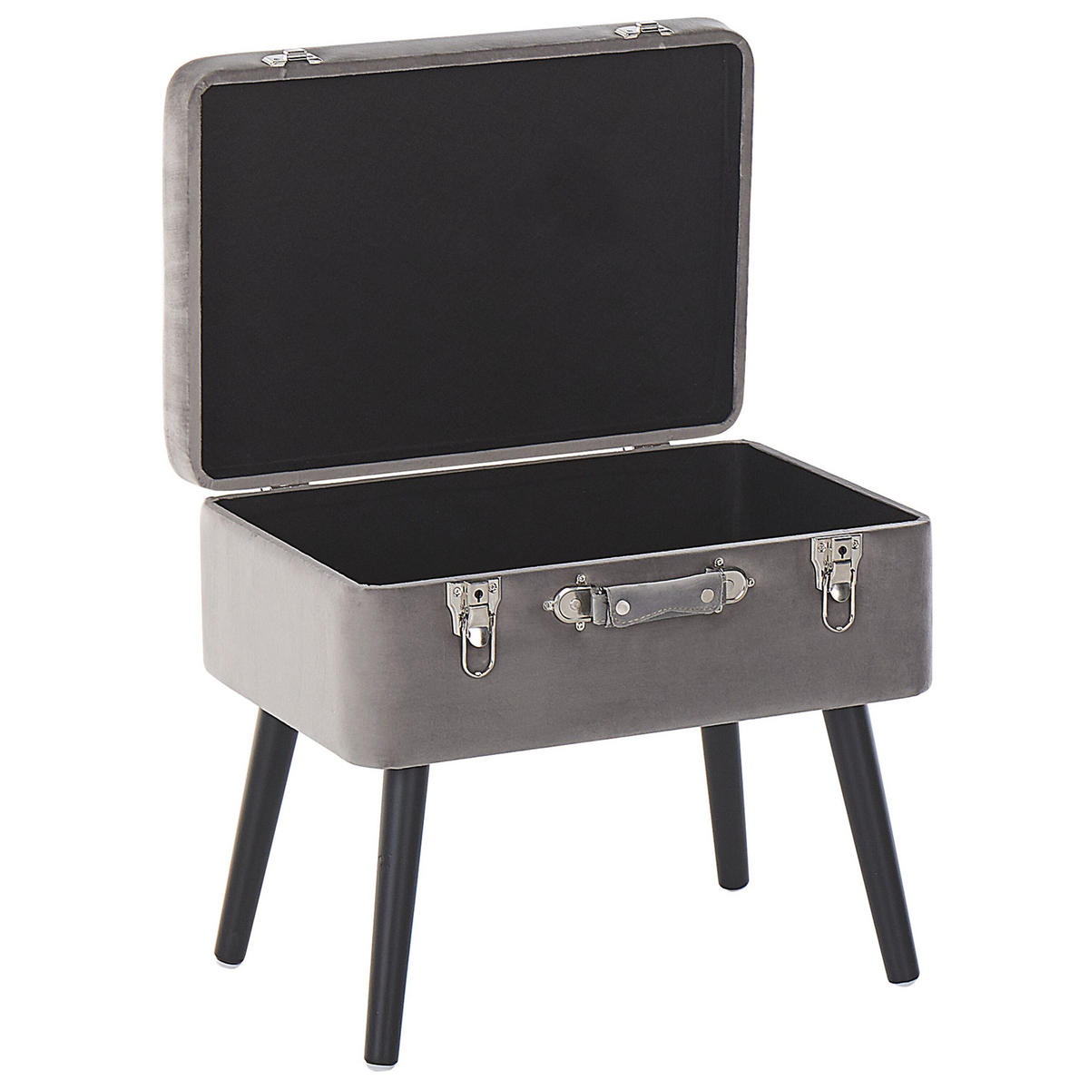 HOCKER Mallard 36/52/46 cm - Grau, Textil (52/46/36cm) - Beliani
