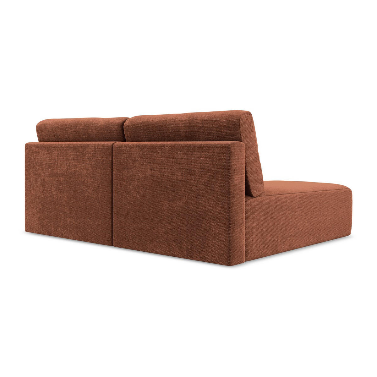 ECKSOFA mit Schlaffunktion links Chenille Stoff Orange - Terracotta/Schwarz, Kunststoff/Textil (149/210cm) - LaMiaSofa