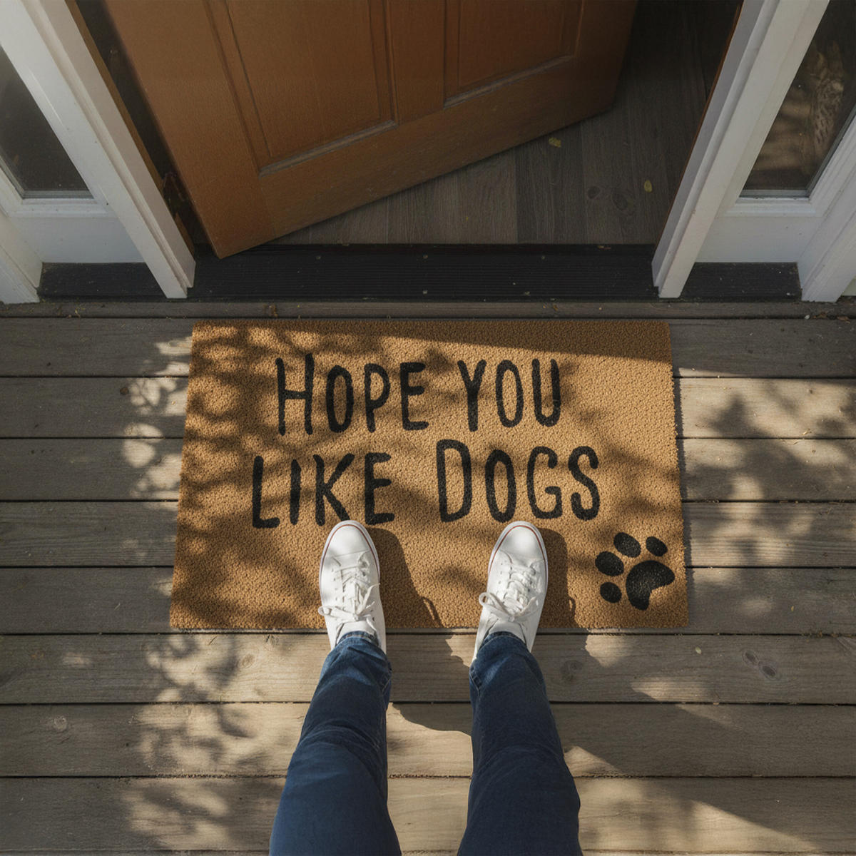 FUSSMATTE - Hellbraun, Kunststoff/Textil (80/50cm) - Relaxdays