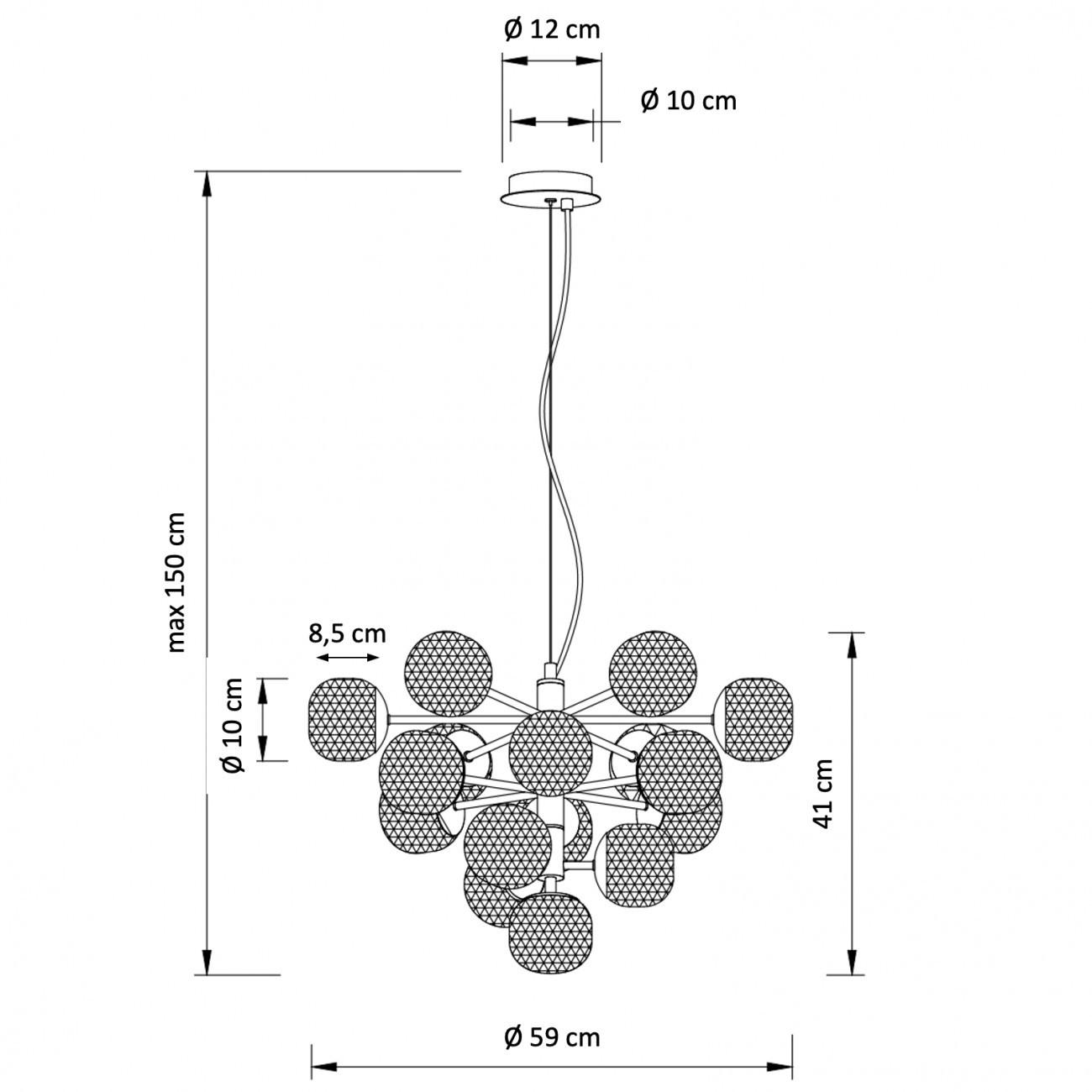 HÄNGELEUCHTE Anastasia, Schwarz und gold, 41cm - Goldfarben, Glas (41/59/41cm) - KOSILUM